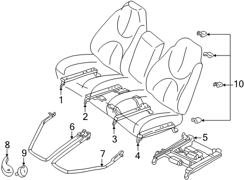 2003 Dodge Durango Tracks & Components Switch-Power Seat Diagram for 5JC43XDVAA