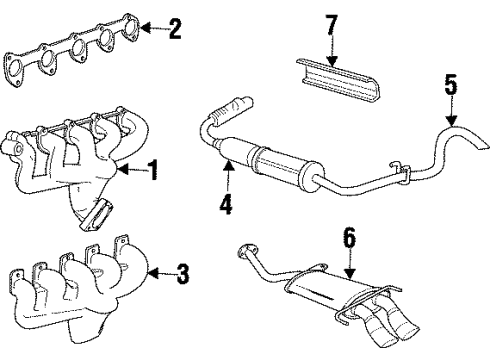 1997 Dodge Viper Exhaust Components Right Converter Assembly Diagram for 4855441