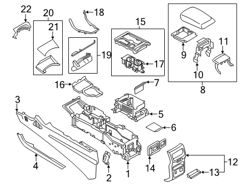 2019 Ford Edge Console Console Base Diagram for KT4Z-58043B04-AA