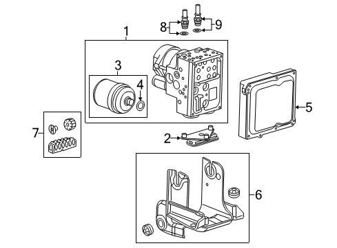 2014 Chevrolet Spark EV ABS Components Modulator Bracket Diagram for 20774551