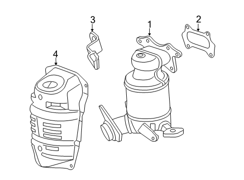 2017 Honda Fit Exhaust Manifold Gasket, Converter Diagram for 18115-5R0-007