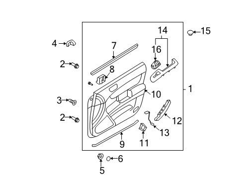 2010 Hyundai Sonata Front Door Motor Assembly-Power Window Regulator Front, L Diagram for 82450-3K011