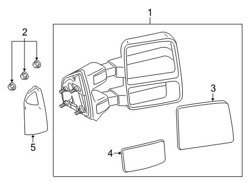 2008 Ford F-350 Super Duty Outside Mirrors Mirror Diagram for 8C3Z-17682-AC