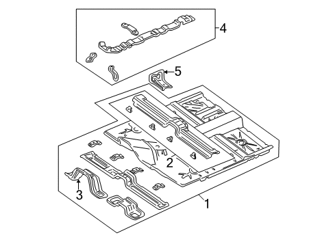 2000 Plymouth Neon Pillars, Rocker & Floor - Floor & Rails Pan-Floor Diagram for 5013068AG