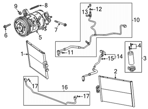 2021 Chevrolet Corvette A/C Condenser, Compressor & Lines Condenser Diagram for 85106898