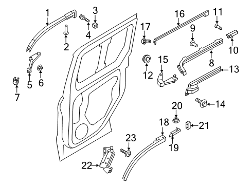 2020 Ford Transit Connect Door Hardware Hinge Diagram for DT1Z-9926801-C