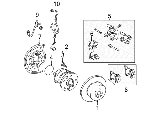 2003 Toyota Solara Anti-Lock Brakes Caliper Support Diagram for 47721-06060