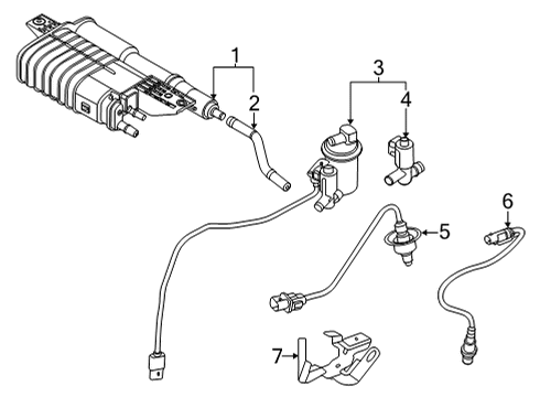 2022 Kia K5 Emission Components Bracket-Oxygen Sensor Diagram for 39211-2M414