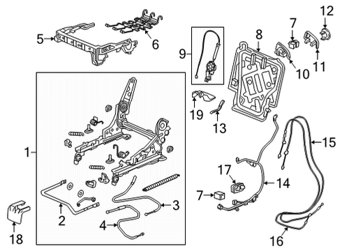 2022 Acura MDX Tracks & Components CVR, L. FR. *NH900L* Diagram for 81793-TYA-A21ZA