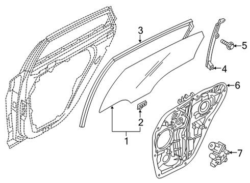 2020 Hyundai Sonata Rear Door Channel Assembly-Rear Door Rear, RH Diagram for 83560-L1000