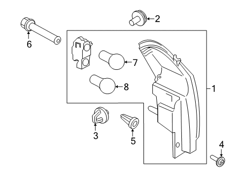 2020 Ford EcoSport Bulbs Tail Lamp Assembly Clip Diagram for -W716455-S300
