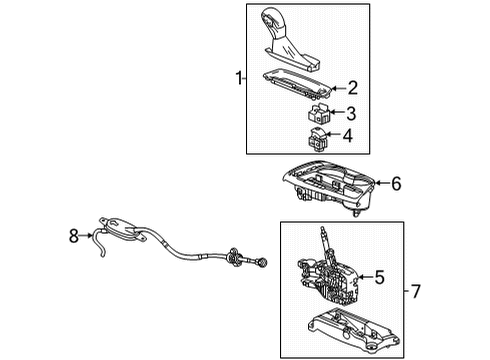 2020 Buick Encore GX Center Console Gear Shift Assembly Diagram for 13534324