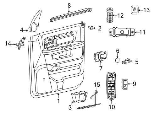 2021 Ram 2500 Power Seats Cover-Handle Diagram for 68445084AA