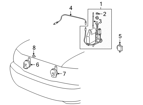 1999 Lexus LX470 Antenna & Radio, Horn Antenna Relay Diagram for 85914-60070