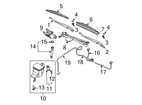 2006 Nissan Maxima Wiper & Washer Components Inlet-Washer Tank Diagram for 28915-8J400