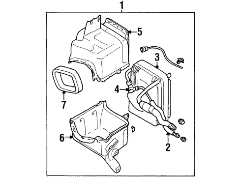 1996 Geo Tracker Air Conditioner Evaporator, A/C (W/Case) Diagram for 96068763