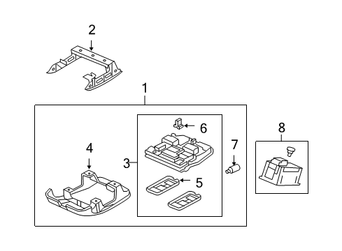 2008 Acura RDX Sunroof Lighting (Gun Metallic) Diagram for 83253-STK-A02ZA