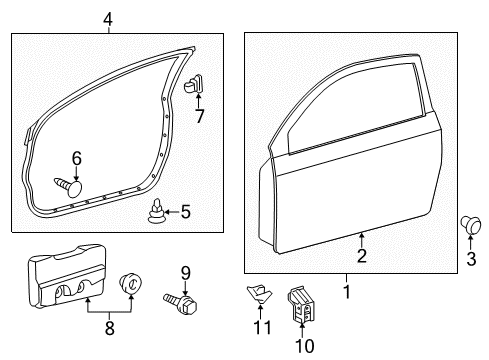 2015 Scion tC Door & Components Outer Panel Diagram for 67111-21080