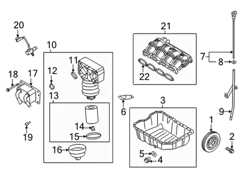 2022 Hyundai Santa Fe Engine Parts Gasket Diagram for 26334-2S000