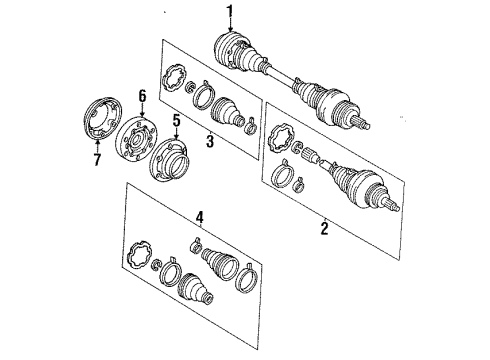 1993 Lexus LS400 Axle Shaft - Rear Boot Kit, Front Drive Shaft Diagram for 04437-50024