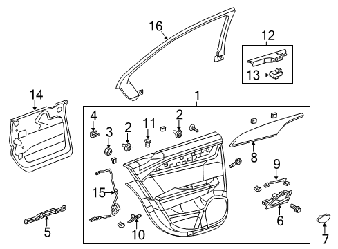 2016 Cadillac ATS Interior Trim - Rear Door Water Deflector Diagram for 84046845