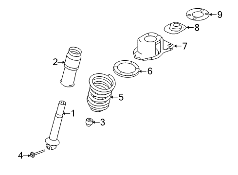 2007 Mercury Montego Shocks & Components - Rear Bushing Diagram for 5G1Z-18A161-BA