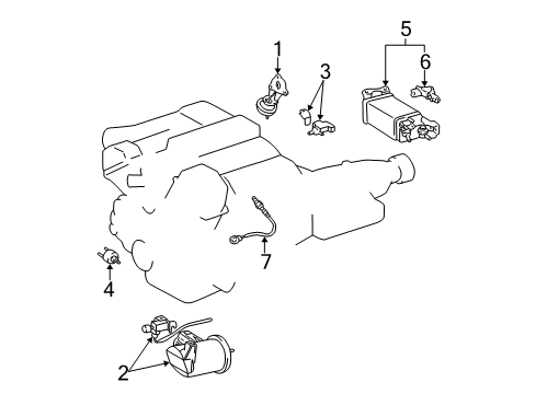 2000 Lexus GS400 Powertrain Control Canister Assy, Charcoal Diagram for 77740-30311