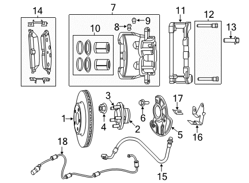 2017 Dodge Charger Front Brakes Wheel Bearing Diagram for 4779328AB