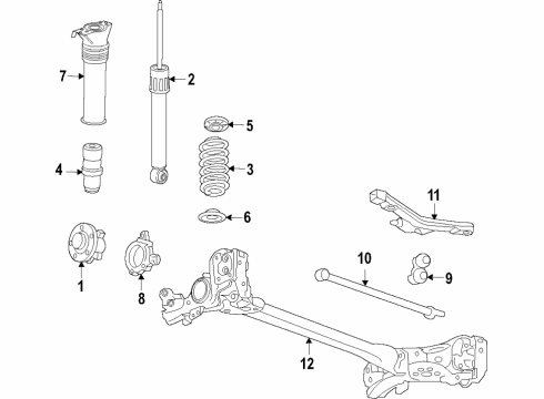 2018 Buick Cascada Rear Axle, Ride Control, Suspension Components Shock Diagram for 39013266