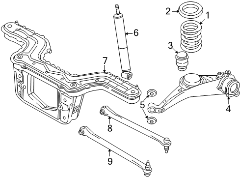 2007 Mercury Mariner Rear Suspension Spring Diagram for 5L8Z-5560-DA