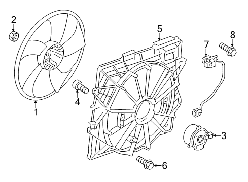2012 Cadillac CTS Cooling System, Radiator, Water Pump, Cooling Fan Resistor Diagram for 25881844