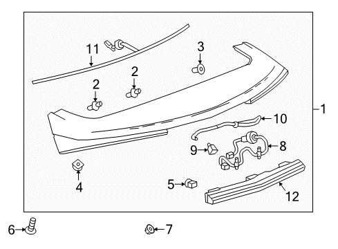 2017 Cadillac XT5 Rear Spoiler Spoiler Assembly Diagram for 84101563