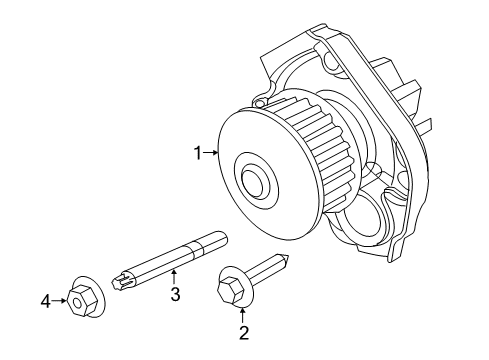 2018 Fiat 500X Water Pump Stud-Double Ended Diagram for 6510530AA