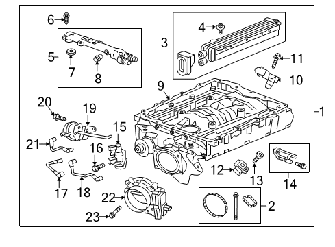 2017 Cadillac CTS Powertrain Control Lower Oxygen Sensor Diagram for 12665162