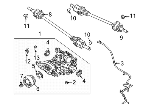 2020 Ford Edge Axle & Differential - Rear Axle Assembly Diagram for K2GZ-4K139-A