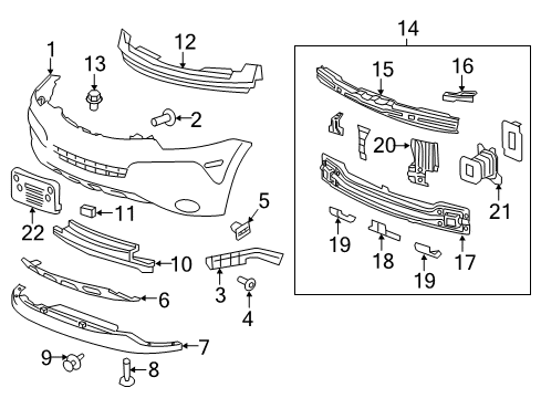 2013 Chevrolet Captiva Sport Front Bumper Upper Grille Bolt Diagram for 11571054