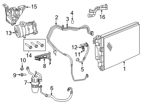 2012 Chrysler 200 Air Conditioner Hose-Heater Return Diagram for 5058803AE