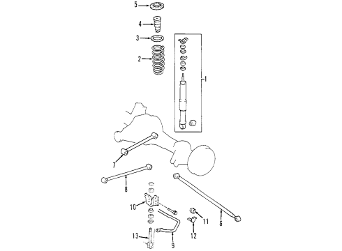 2006 Toyota Land Cruiser Rear Suspension Components, Lower Control Arm, Upper Control Arm, Ride Control, Stabilizer Bar Reservoir Diagram for 48930-60010