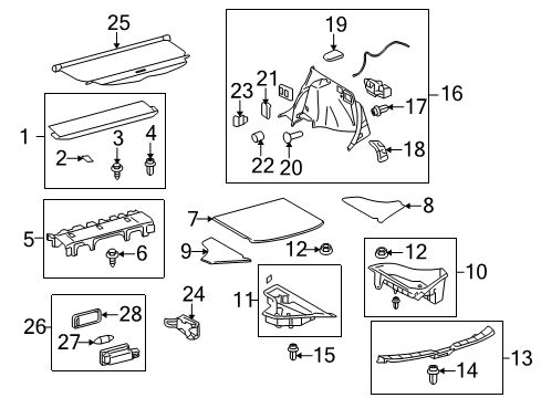 2010 Toyota Venza Interior Trim - Rear Body Tray Clip Diagram for 90467-A0006