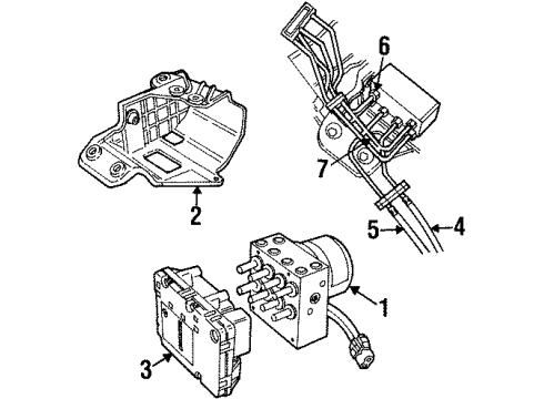 1999 Plymouth Grand Voyager Anti-Lock Brakes Tube-Junction Block To Valve Diagram for 4683694