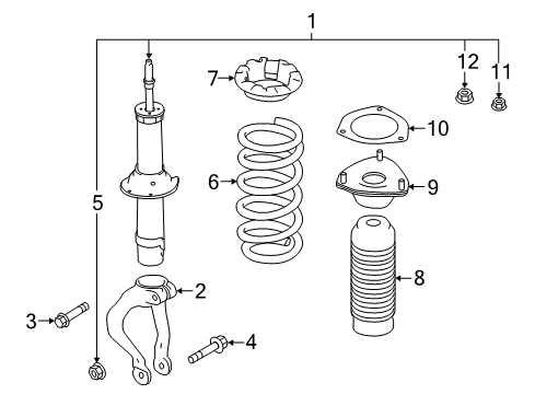 2019 Infiniti Q60 Struts & Components - Front Nut-FLANGE, Hex Diagram for 08918-3082A