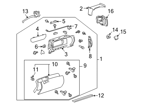 2006 Lexus LS430 Glove Box Lamp Sub-Assy, Console Box Diagram for 81206-50040