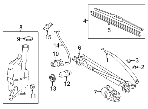 2017 Toyota Avalon Wiper & Washer Components Washer Reservoir Diagram for 85315-06220