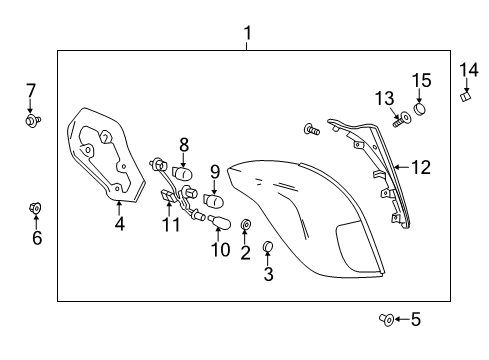 2019 Buick Encore Tail Lamps Tail Lamp Assembly Gasket Diagram for 42505965