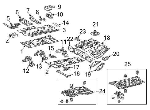 2013 Toyota Prius Plug-In Pillars, Rocker & Floor - Floor & Rails Front Floor Pan Diagram for 58111-47903