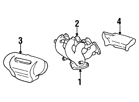 2000 Hyundai Elantra Exhaust Manifold Exhaust Manifold Assembly Diagram for 28510-23311