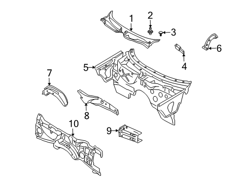 2006 BMW Z4 Cowl Plug Diagram for 51357019030