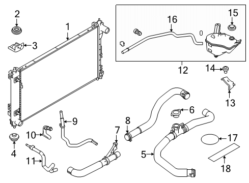 2021 Nissan Altima Radiator & Components Mounting-Rubber, Radiator Upper Diagram for 21506-4RA0A