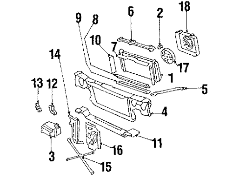 1988 Pontiac 6000 Radiator & Components, Cooling Fan Radiator Inlet Hose Diagram for 10170193