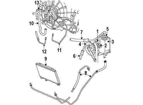 2006 Dodge Ram 1500 P/S Pump & Hoses O Ring-Power Steering Hose Diagram for 52088915AA